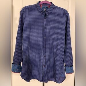 Visconti Black Elegant Navy Checkered Men's Shirt
Large